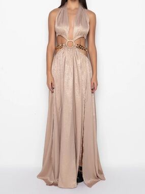 MAXI DRESS WITH CHAINS TRIM